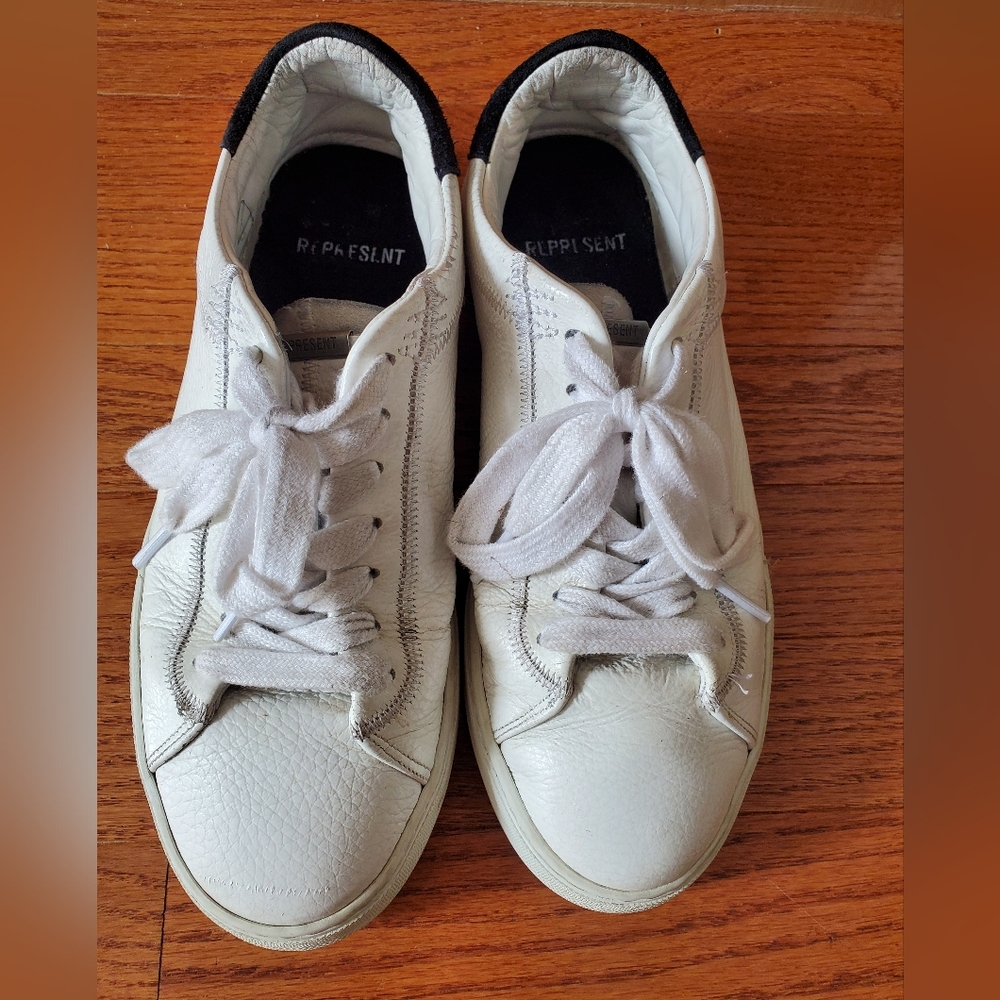 Represent The Core Flat Low Top White Leather Men's Sneakers US Size 7